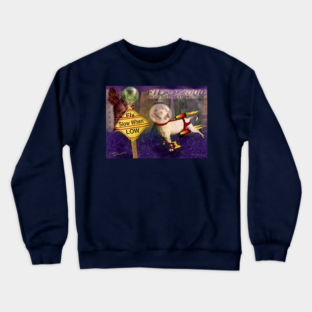 Postcard from the Future Hovering in Temporal Paradox Crewneck Sweatshirt by vivachas